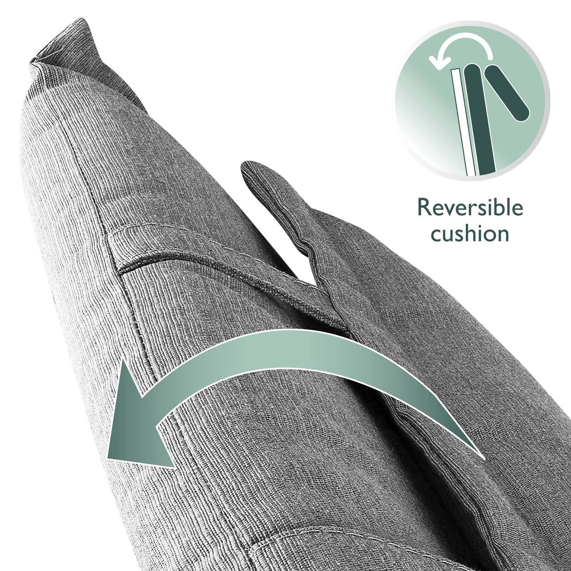 Beautissu HighLux HL garden chair cushion with headrest, reversible design, durable and comfortable upholstery.