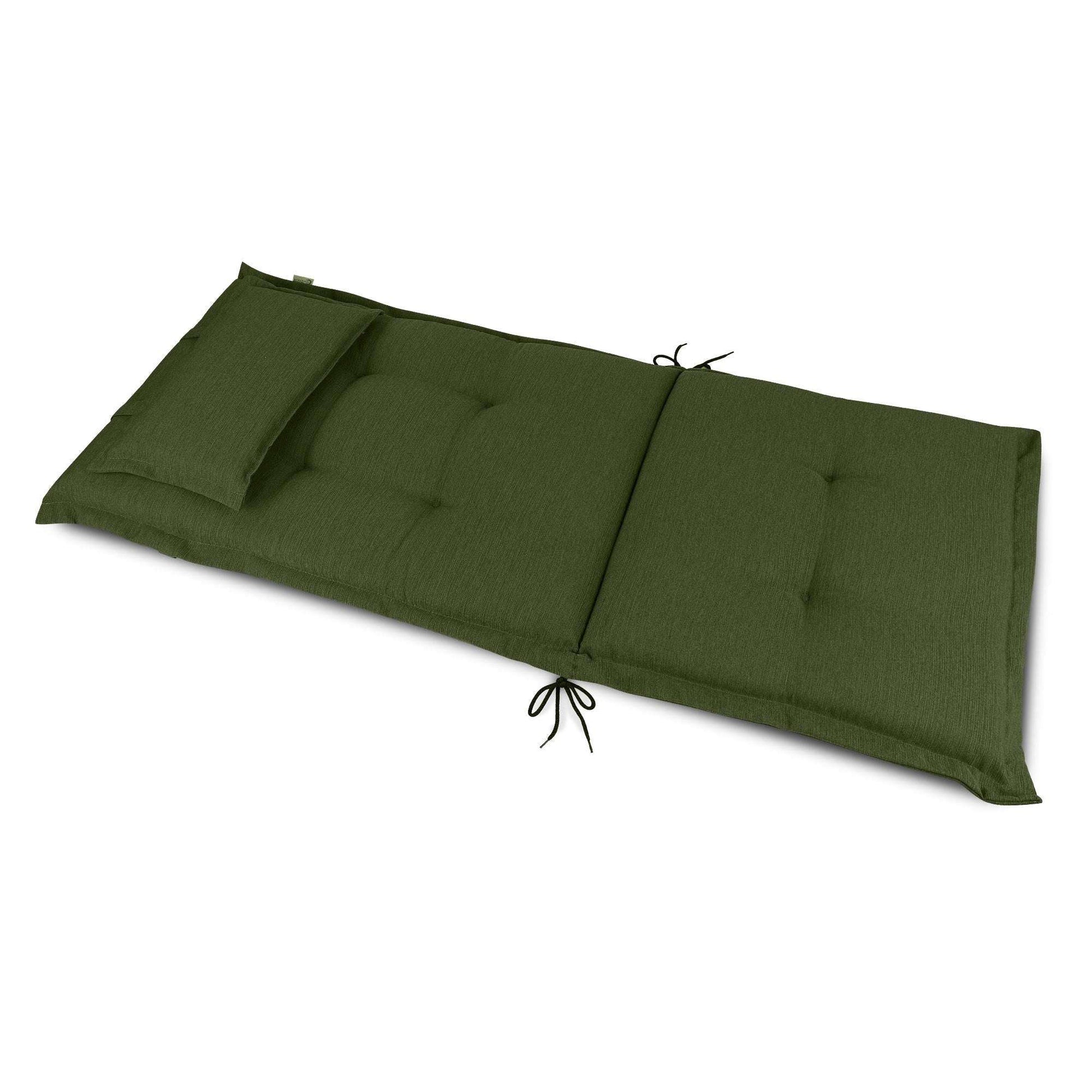 Beautissu HighLux HL garden chair cushion with headrest, green, 120x50x7cm.
