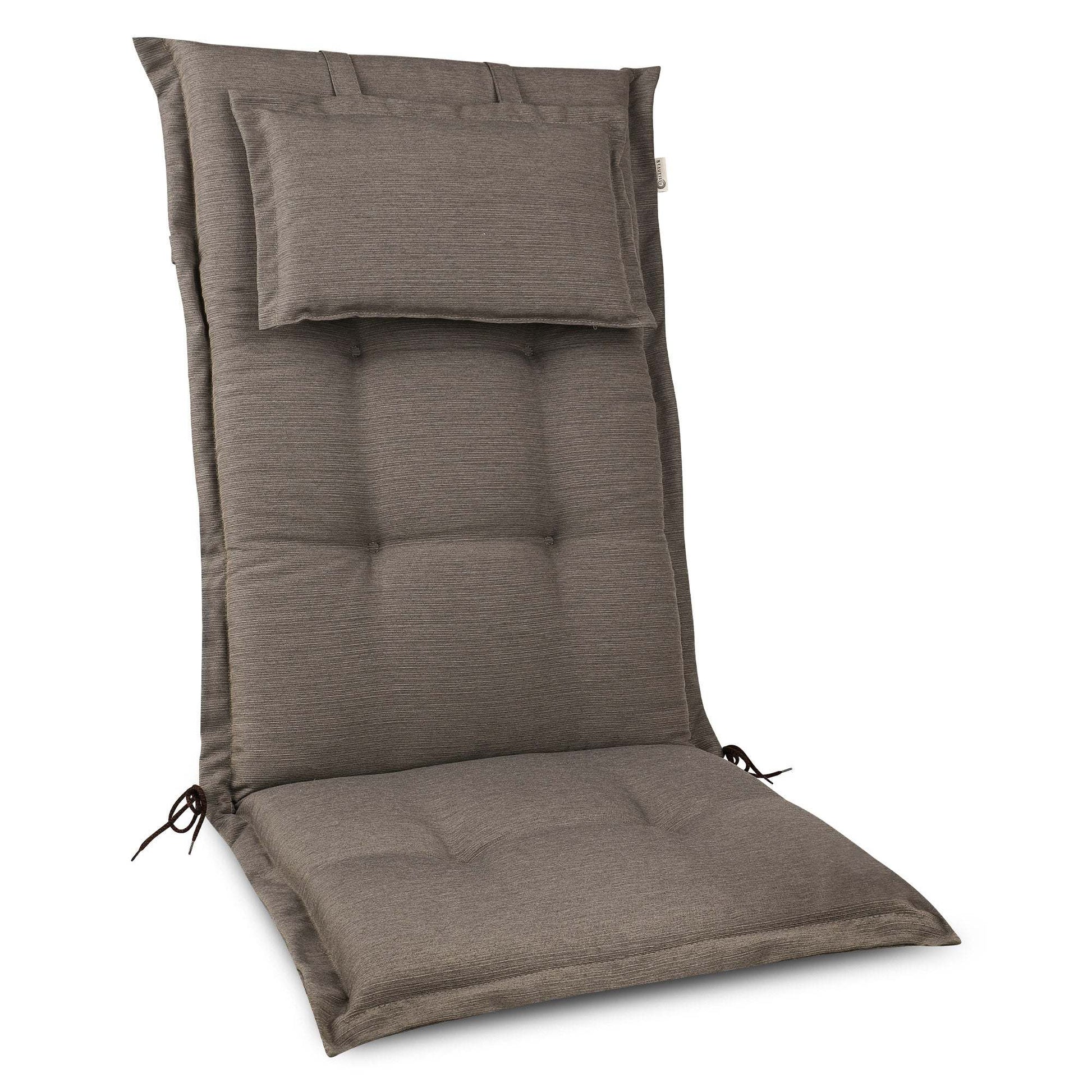Beautissu HighLux HL garden chair cushion with headrest, 120x50x7cm, stylish and comfortable.
