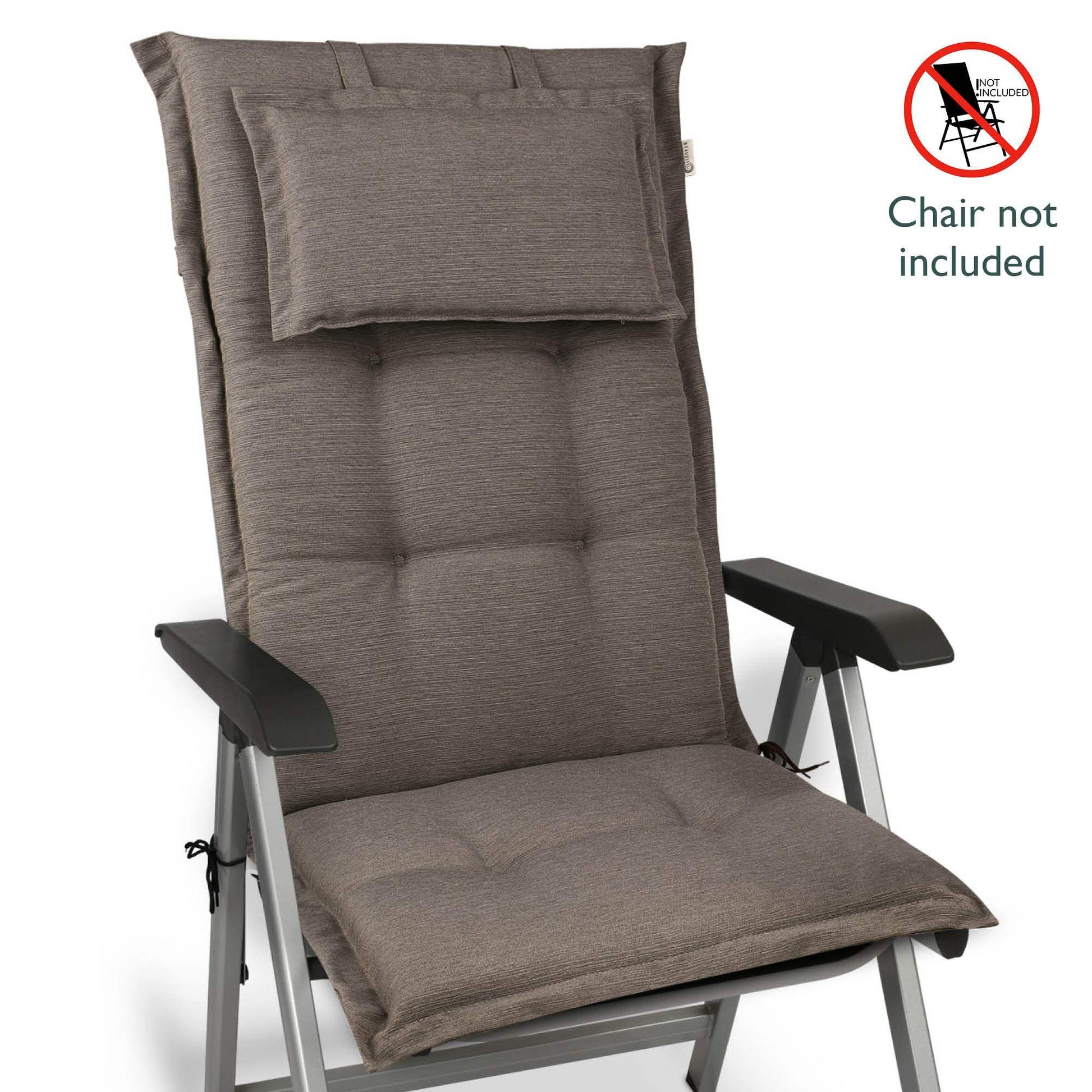Beautissu HighLux HL garden chair cushion with pillow, 120x50x7cm, high-quality padded seat cover, various colors.