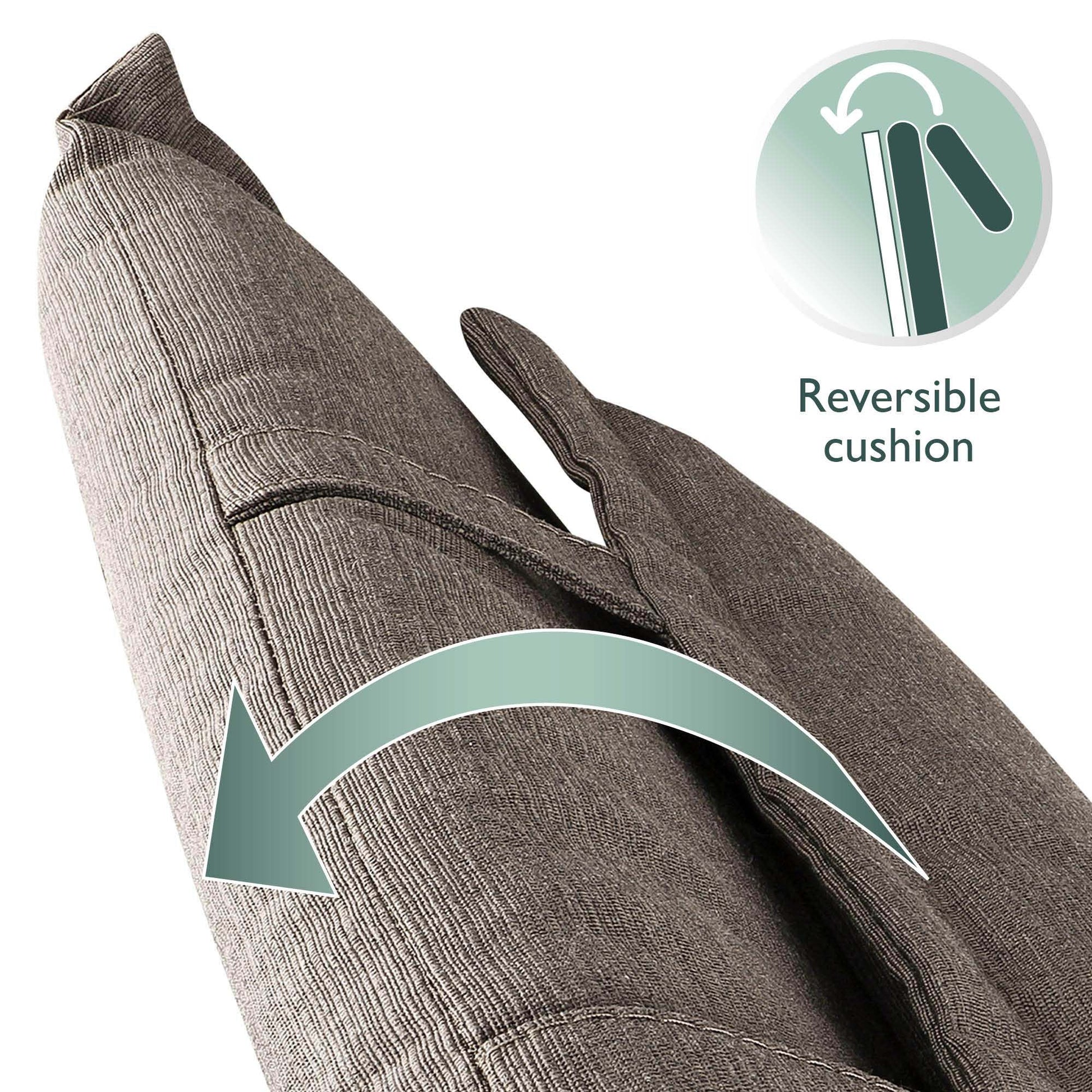 Beautissu HighLux HL garden chair cushion with headrest, reversible and durable design.
