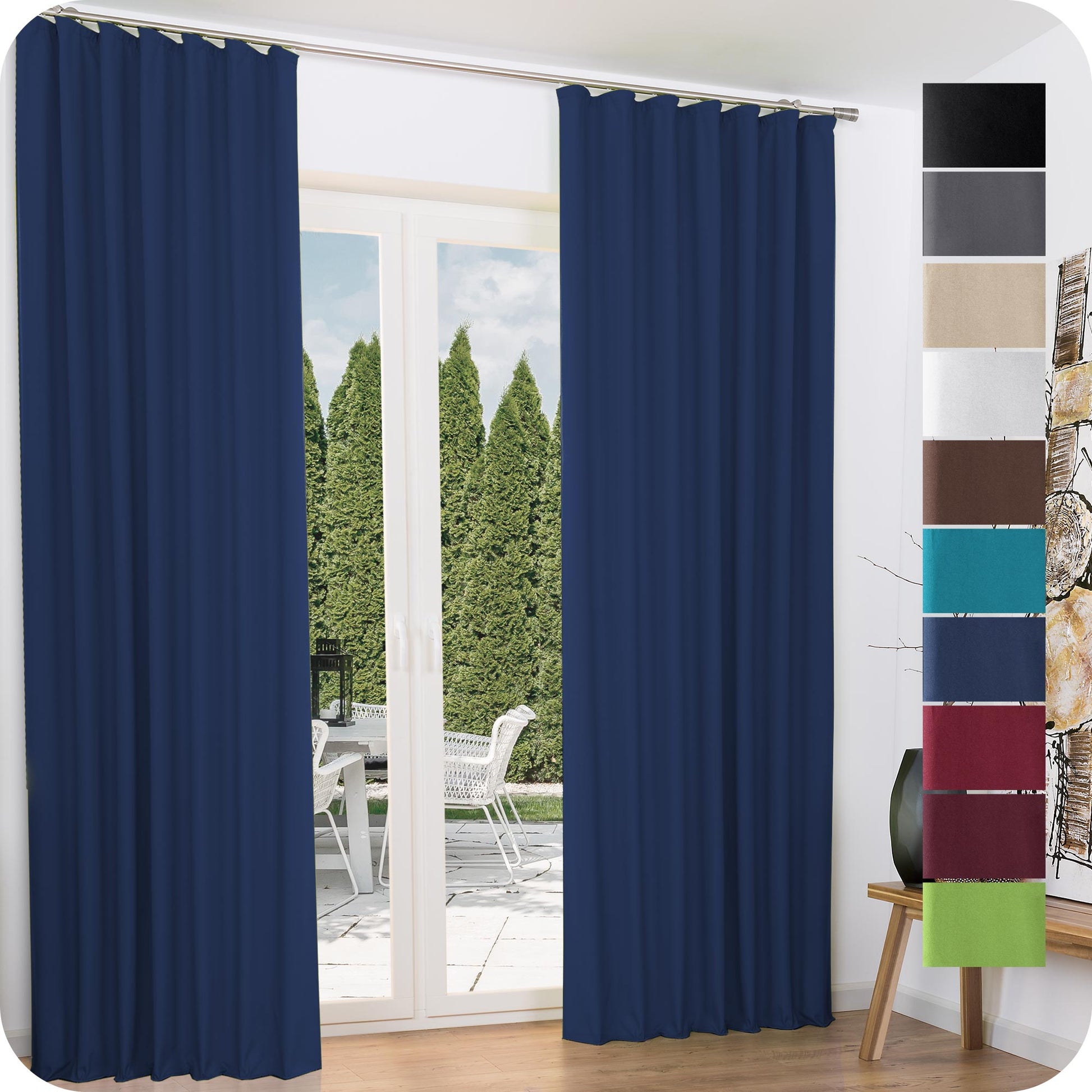 2er Set Beautissu Kräuselband Amelie Thermo Vorhänge in diversen Farben, 100% Polyester, wärme- und kälteisolierend, UV-beständig.