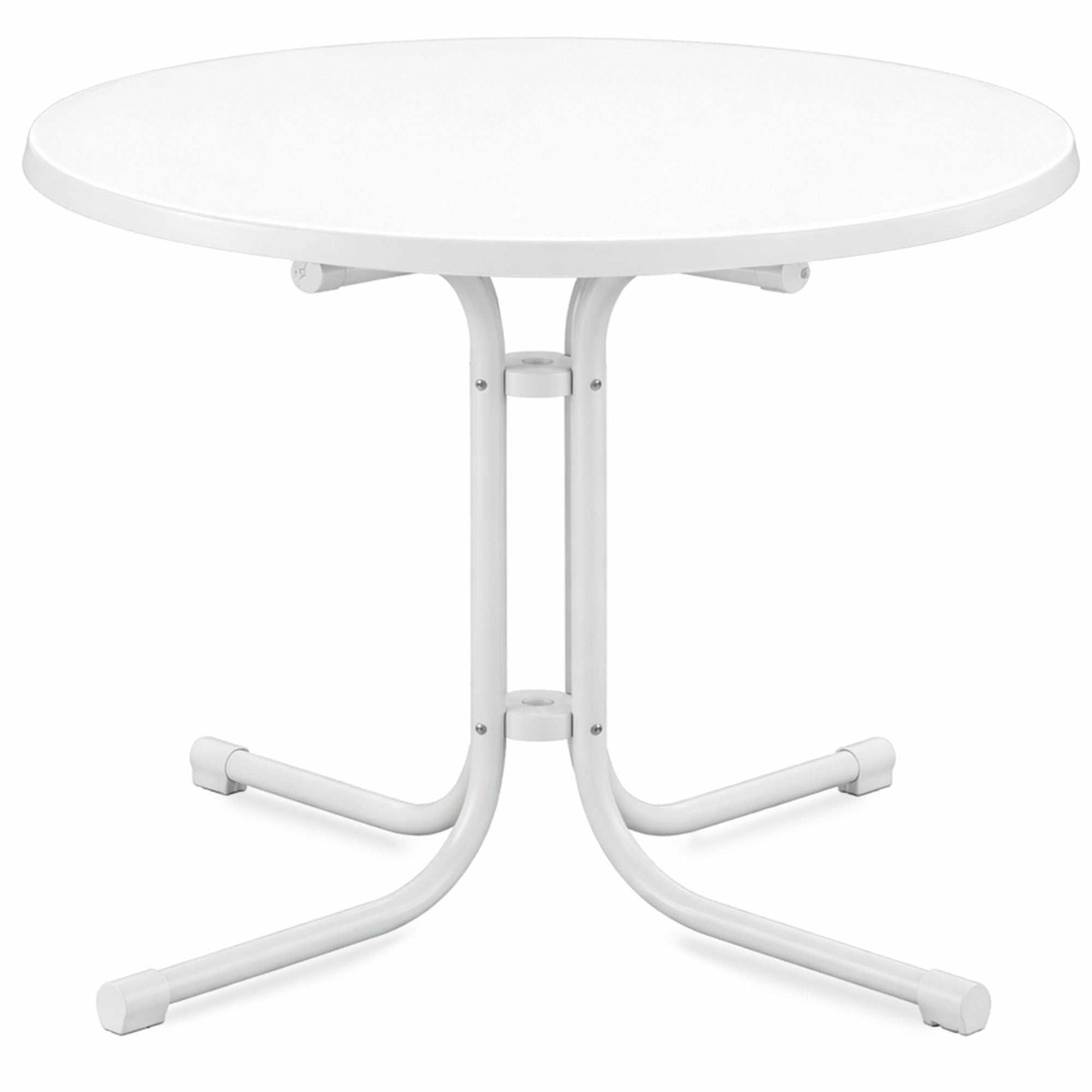 Runder Gartentisch Bistrotisch mit wasserfester, UV-beständiger Platte und klappbarem Stahlgestell für Balkon und Garten