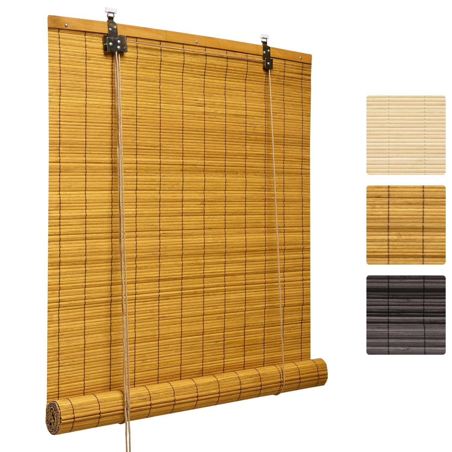 Sol Royal SolDecor B86 Bambusrollo Holzrollo in verschiedenen Größen und Farben, stufenlos verstellbar mit Sicherheitsclip.
