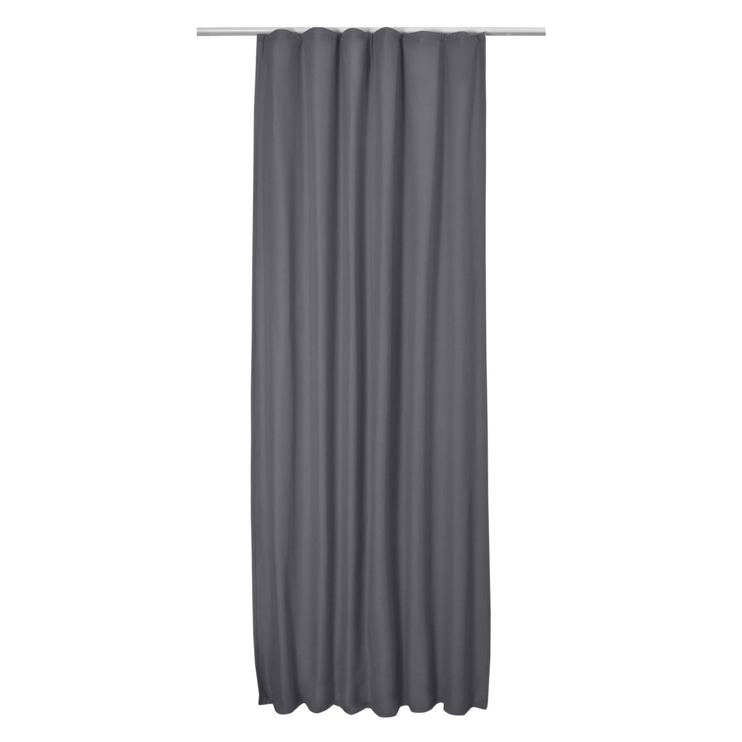 Beautissu Kräuselband Amelie Thermo Vorhänge in Grau, lichtbeständige und isolierende Gardinen, 100% Polyester.