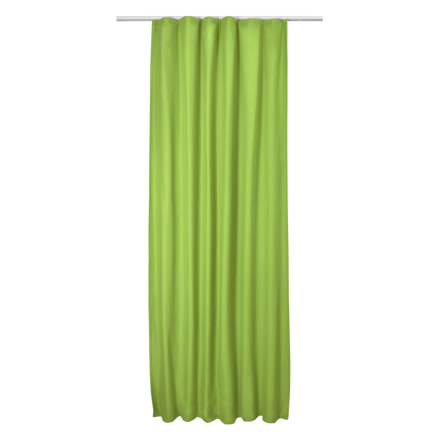 Beautissu Amelie Thermo Curtain with Pleated Tape in Green, UV-resistant, energy-saving.