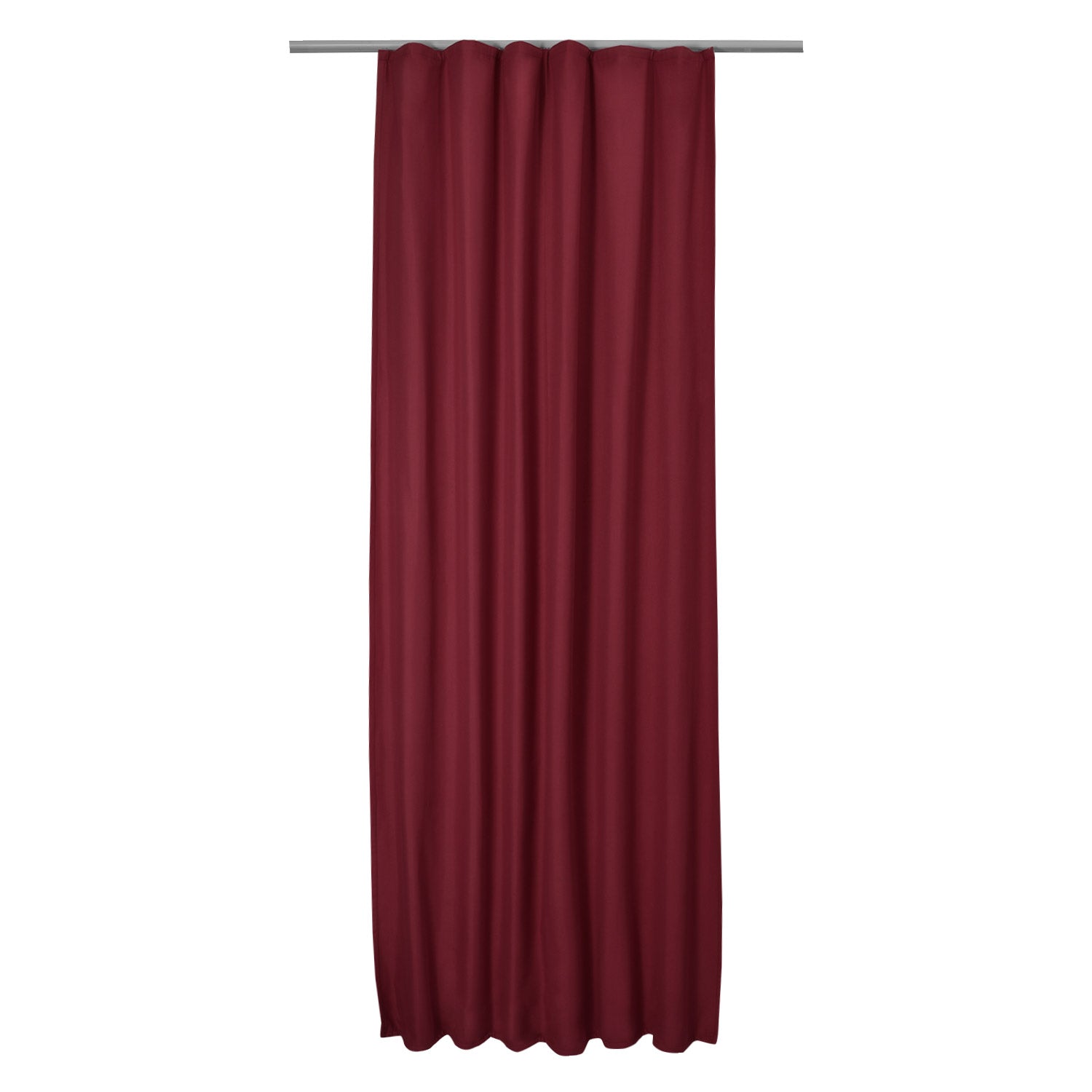 Beautissu Kräuselband Amelie Thermo Curtains in burgundy, UV-resistant, light-blocking, energy-efficient with universal pleat tape.