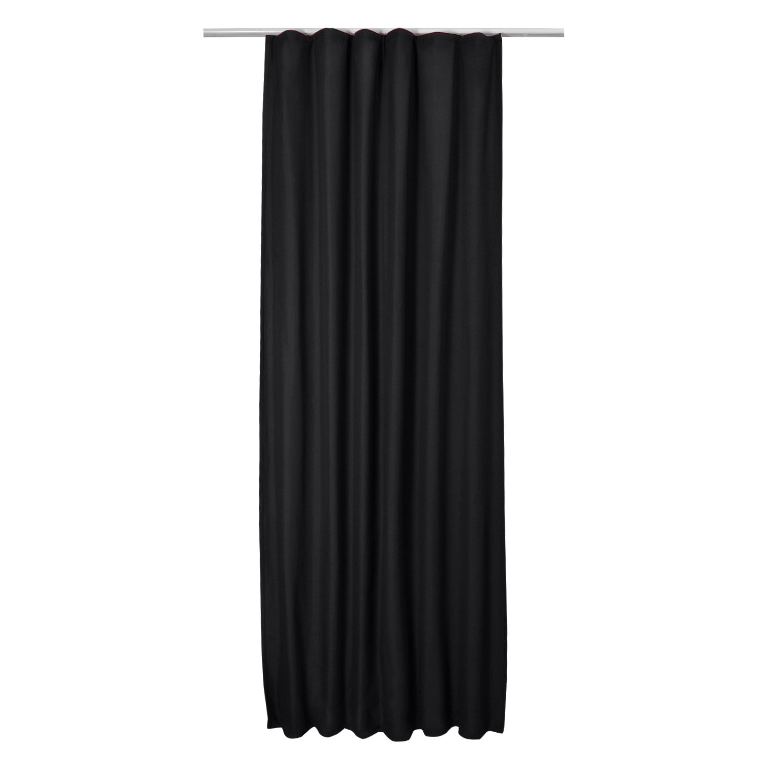 Beautissu Kräuselband Amelie Thermo Vorhänge in Schwarz mit Universalband, UV-beständig, isolierend, 100% Polyester.
