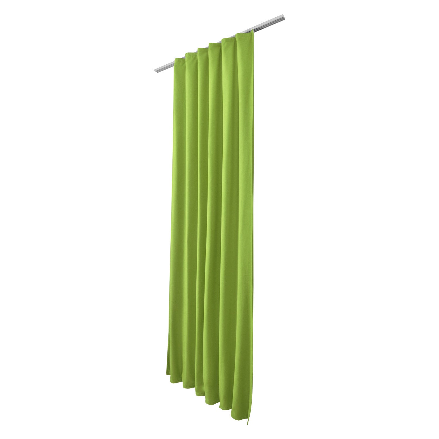 Beautissu Kräuselband Amelie Thermo curtain set in green, with thermal and light-blocking features.