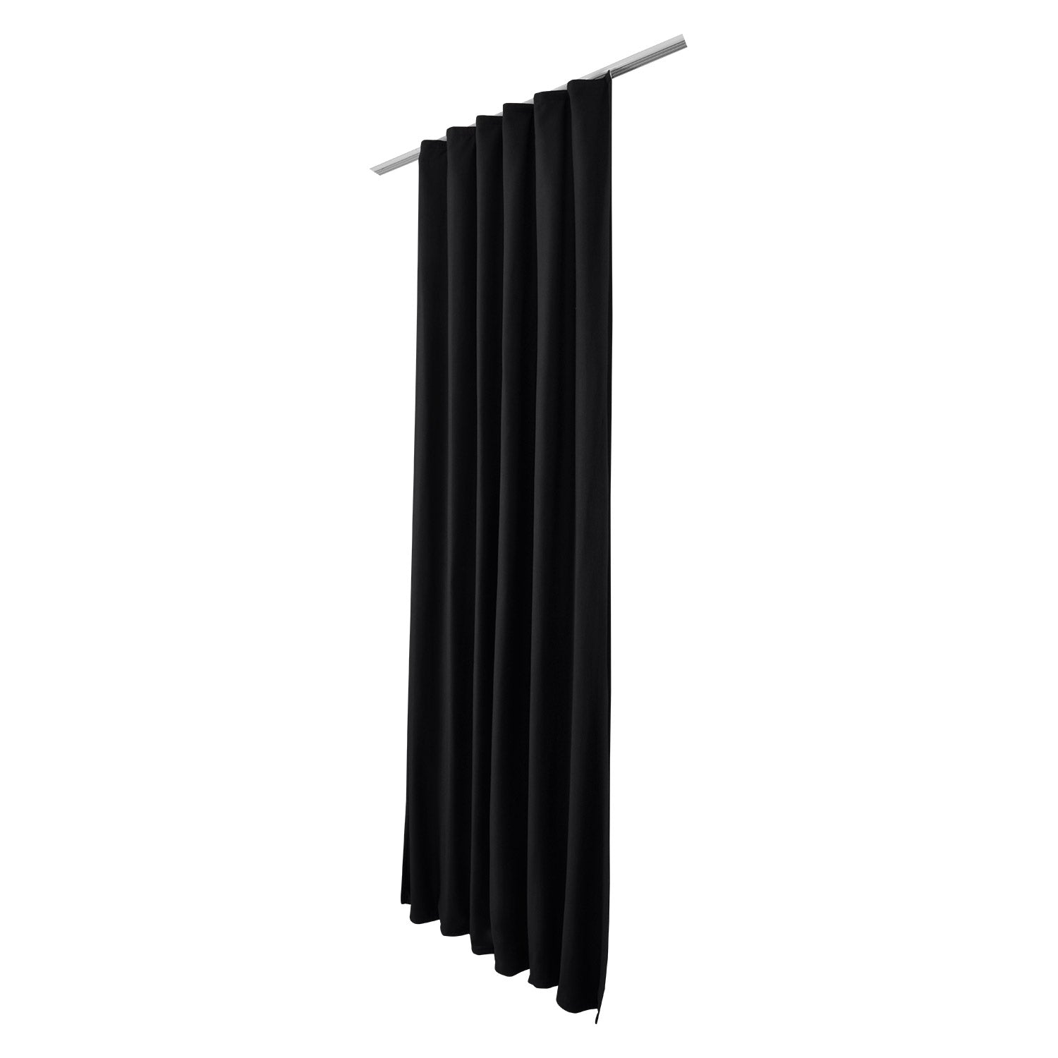 Beautissu Amelie thermo curtains with pleat tape in black, elegant drape, energy-efficient and UV resistant.