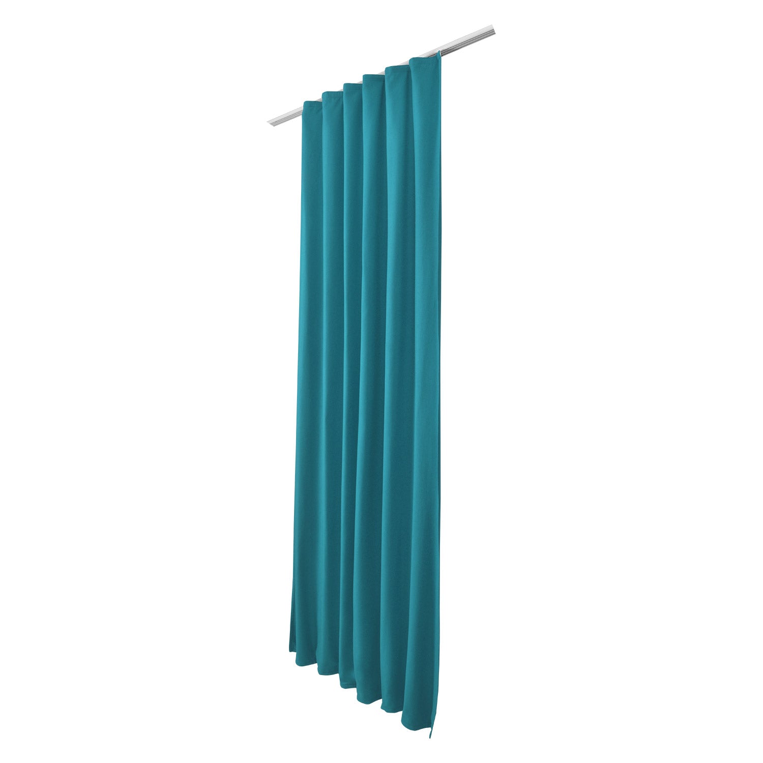 Beautissu Kräuselband Amelie Thermo Vorhänge in Blau mit elegantem Faltenwurf, isolierend und UV-beständig.