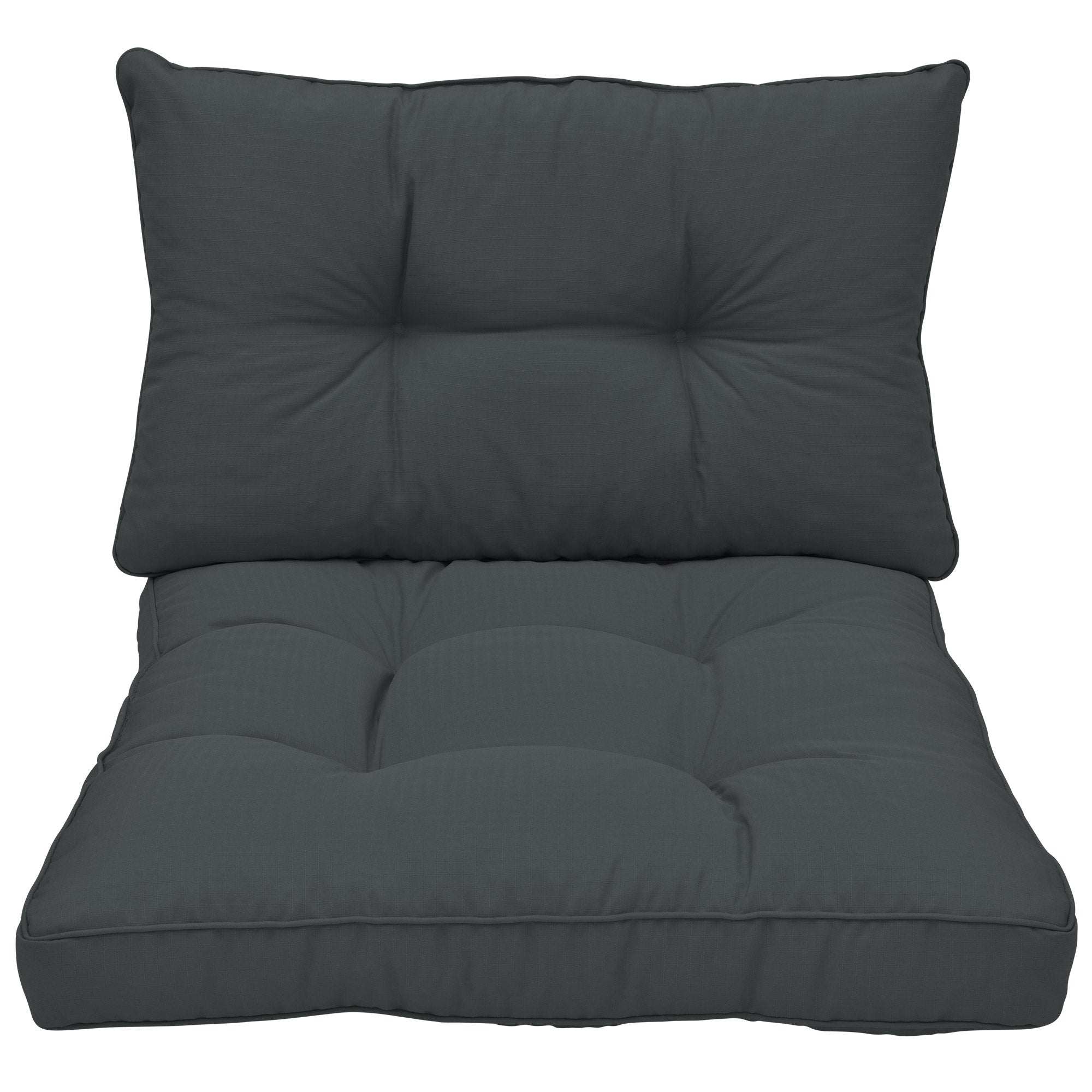 Beautissu Loungekissen XLuna Sitz- und Rückenkissen in Graphitgrau, elegant und robust für Lounge-Möbel.