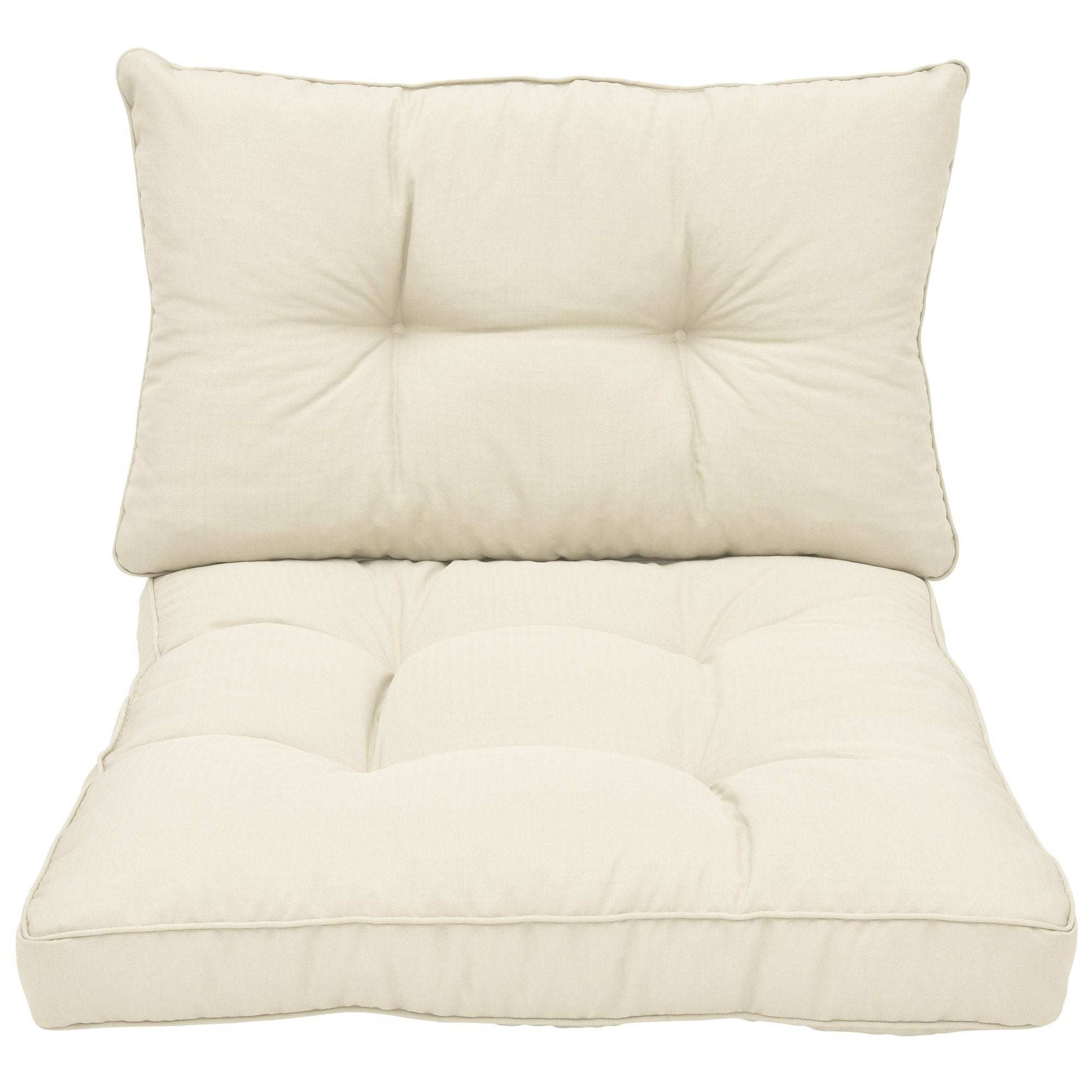 Beautissu Loungekissen XLuna Sitz- und Rückenkissen in Naturfarbe, weich gepolstert, elegantes Paspeldesign.