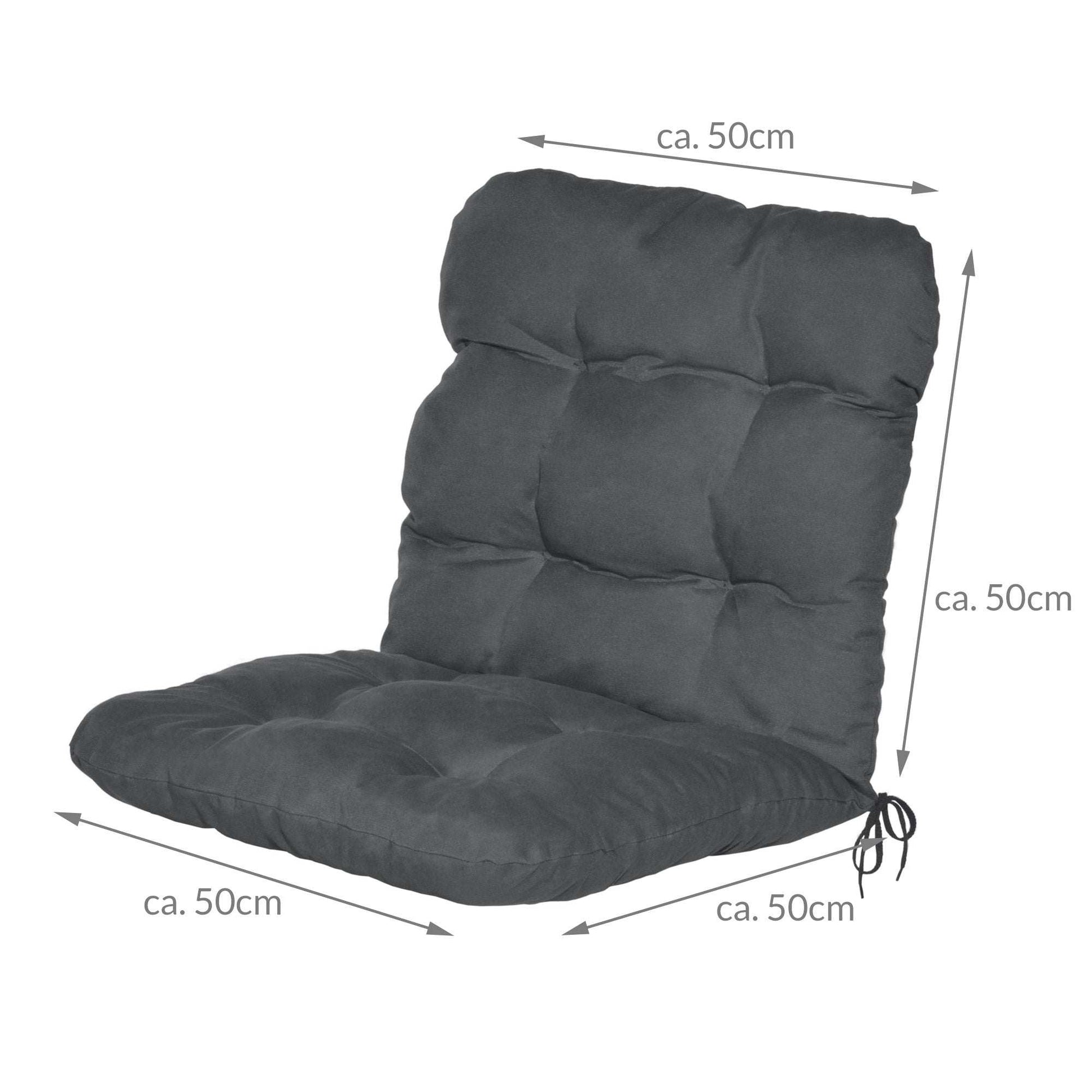Beautissu Flair NL garden chair cushion, 100x50x8 cm, stylish, comfortable, with fastening straps, diverse colors.