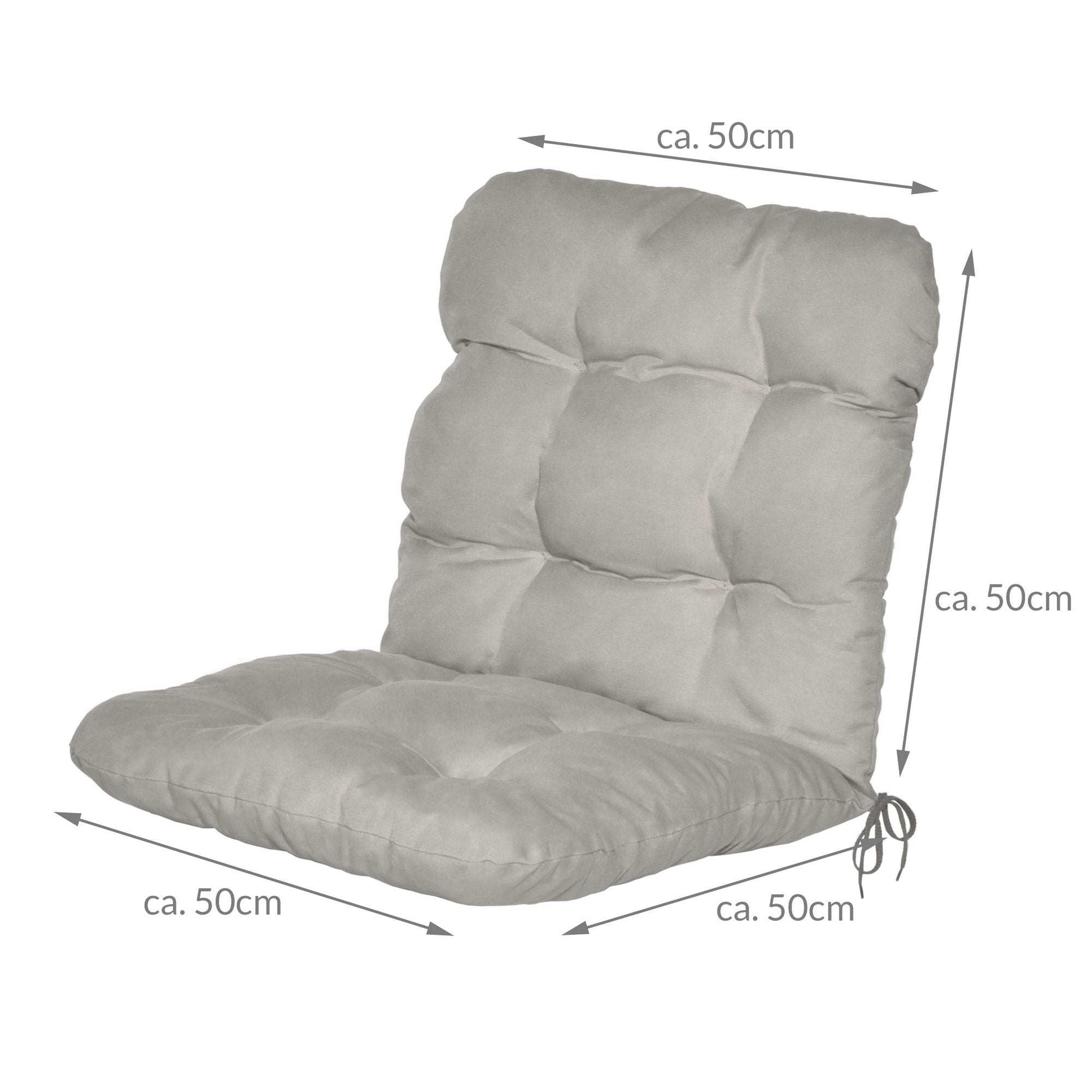 Beautissu Flair NL garden chair cushion, 100x50x8 cm, stylish and comfortable with secure fastening ties.