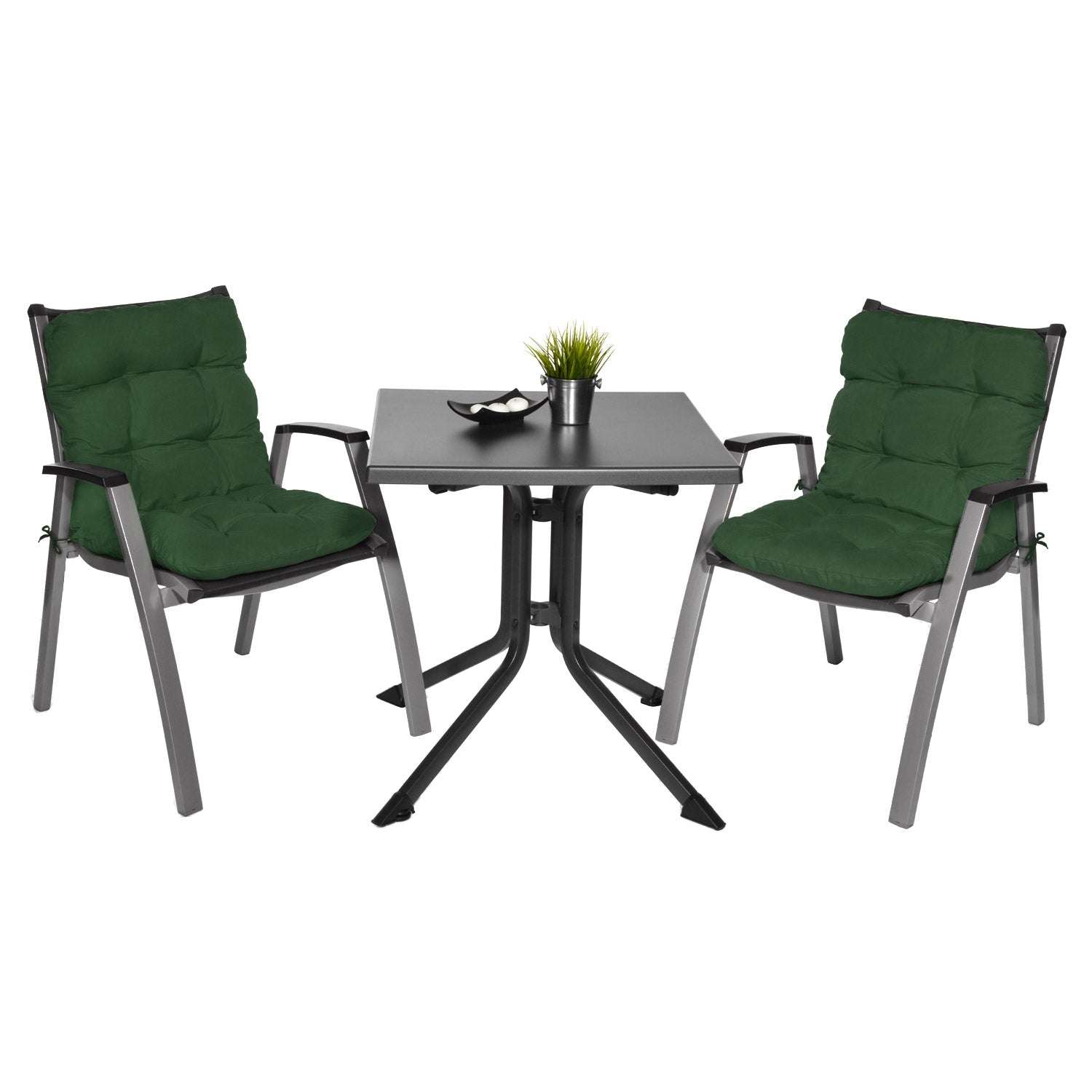 Beautissu Flair NL garden chair cushions in green, stylish and comfortable seating for outdoor furniture, 100x50x8 cm.