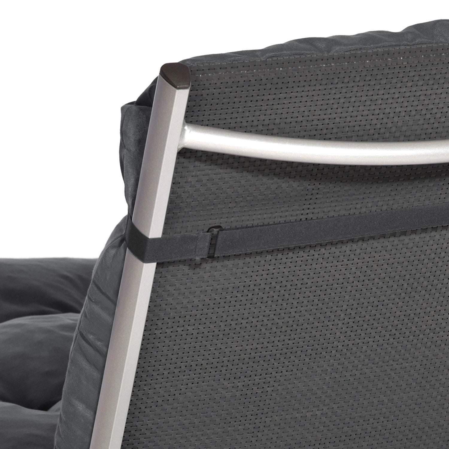 Beautissu Flair NL garden chair cushion with fastening band, gray.