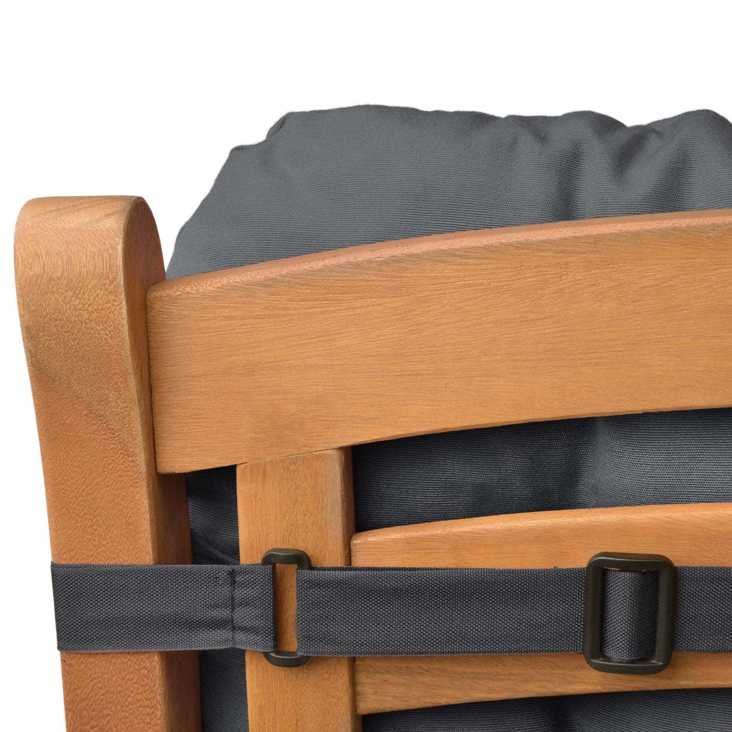 Beautissu Flair NL chair cushion in diverse colors with fastening bands for secure fit.