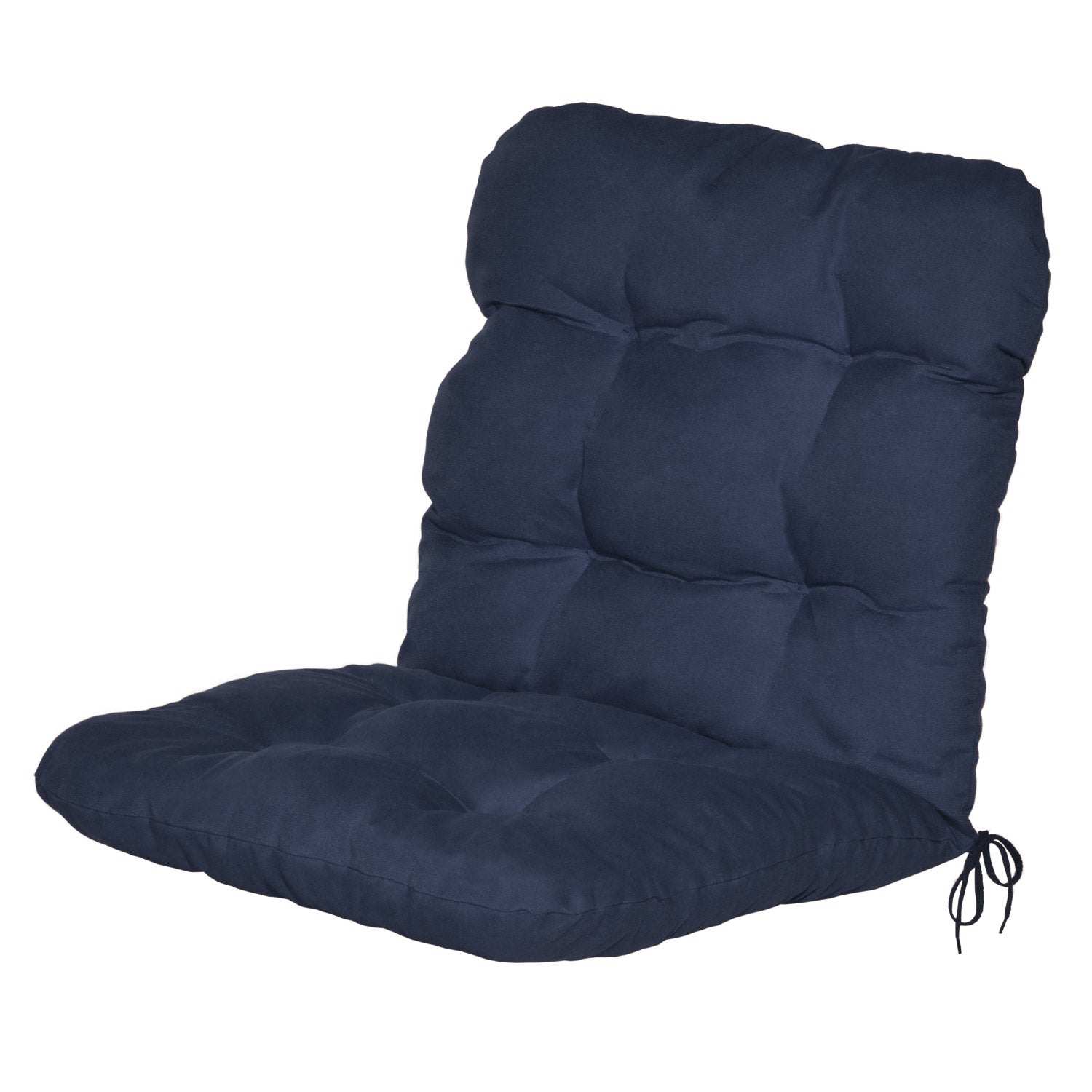 Beautissu Flair NL garden chair cushion, 100x50x8 cm, dark color, featuring comfortable padding and securing straps.