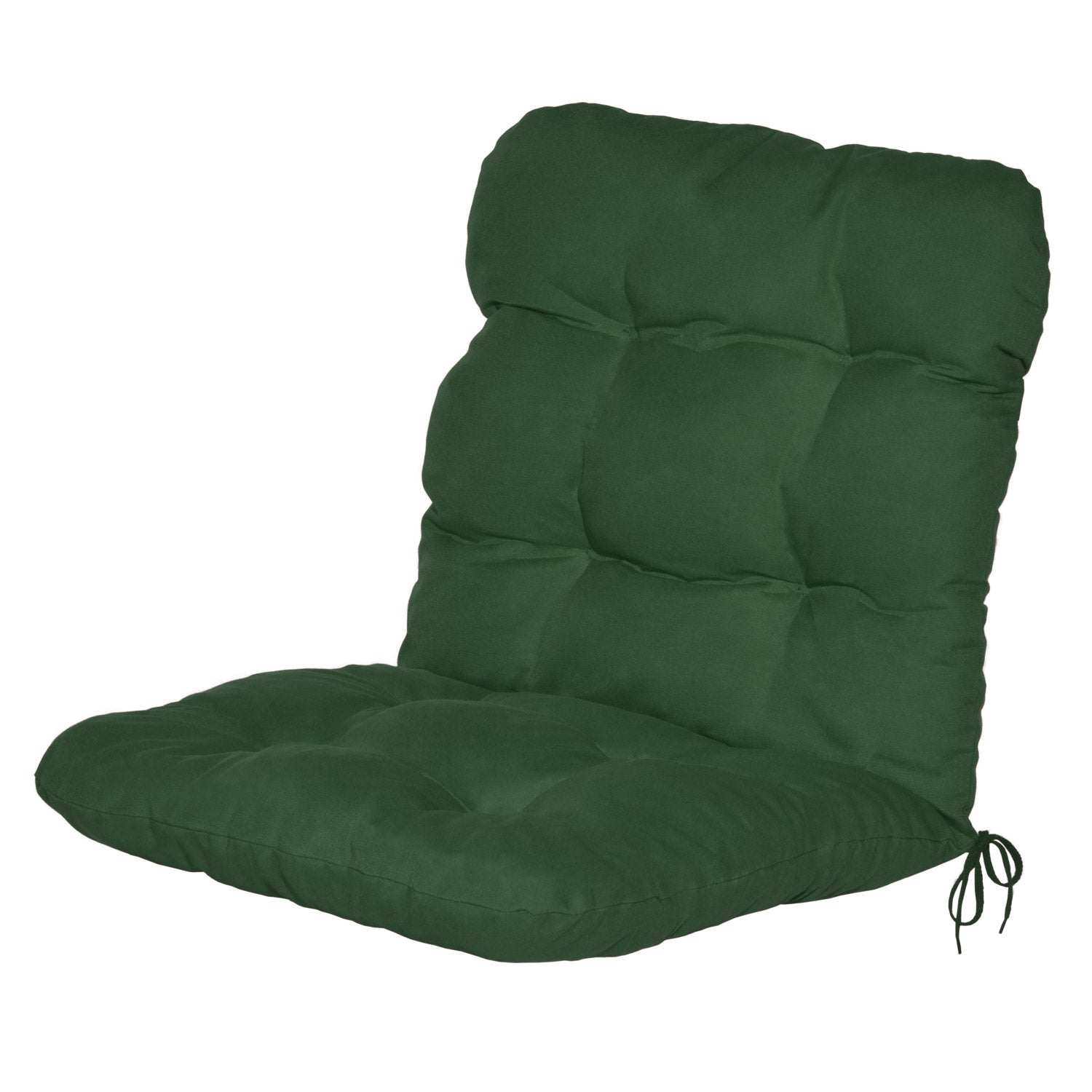 Beautissu Flair NL garden chair cushion in green, 100x50x8 cm, with fastening bands for secure placement, soft filling for comfort, EU made, Oeko-Tex certified.