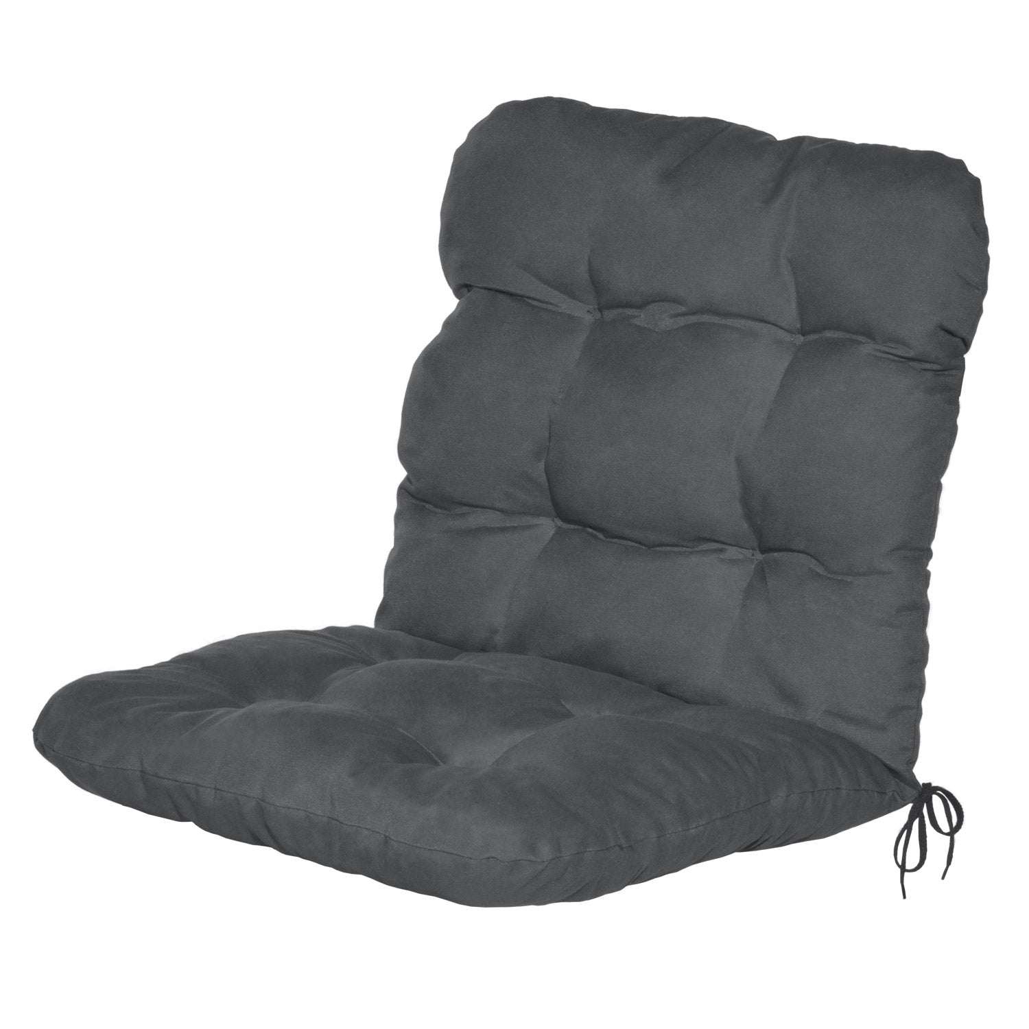 Beautissu Flair NL garden chair cushion in grey, 100x50x8 cm, stylish and comfortable with durable filling and secure fastening bands.