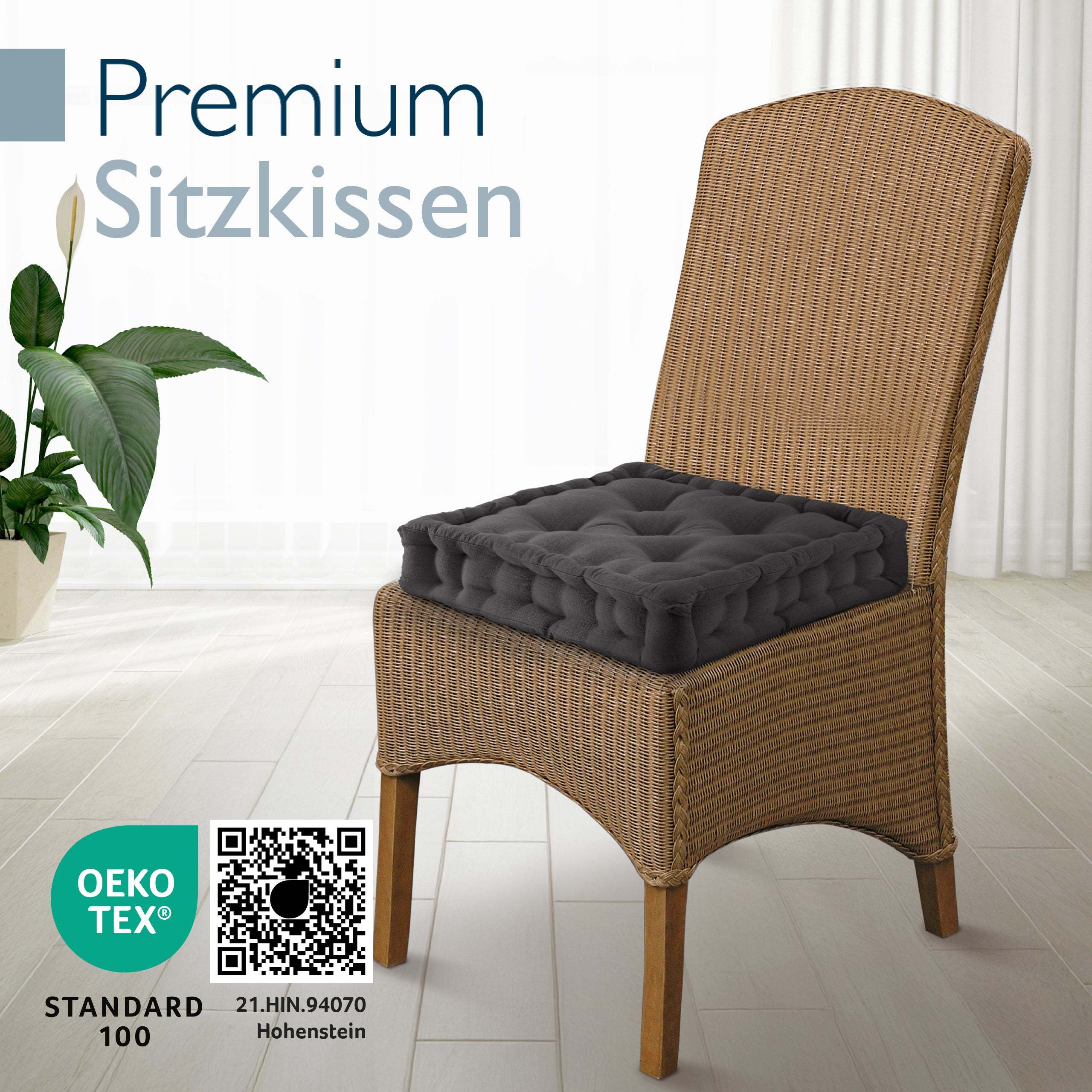 4er Set Beautissu Stuhlkissen Mila 40x40 cm - diverse Farben