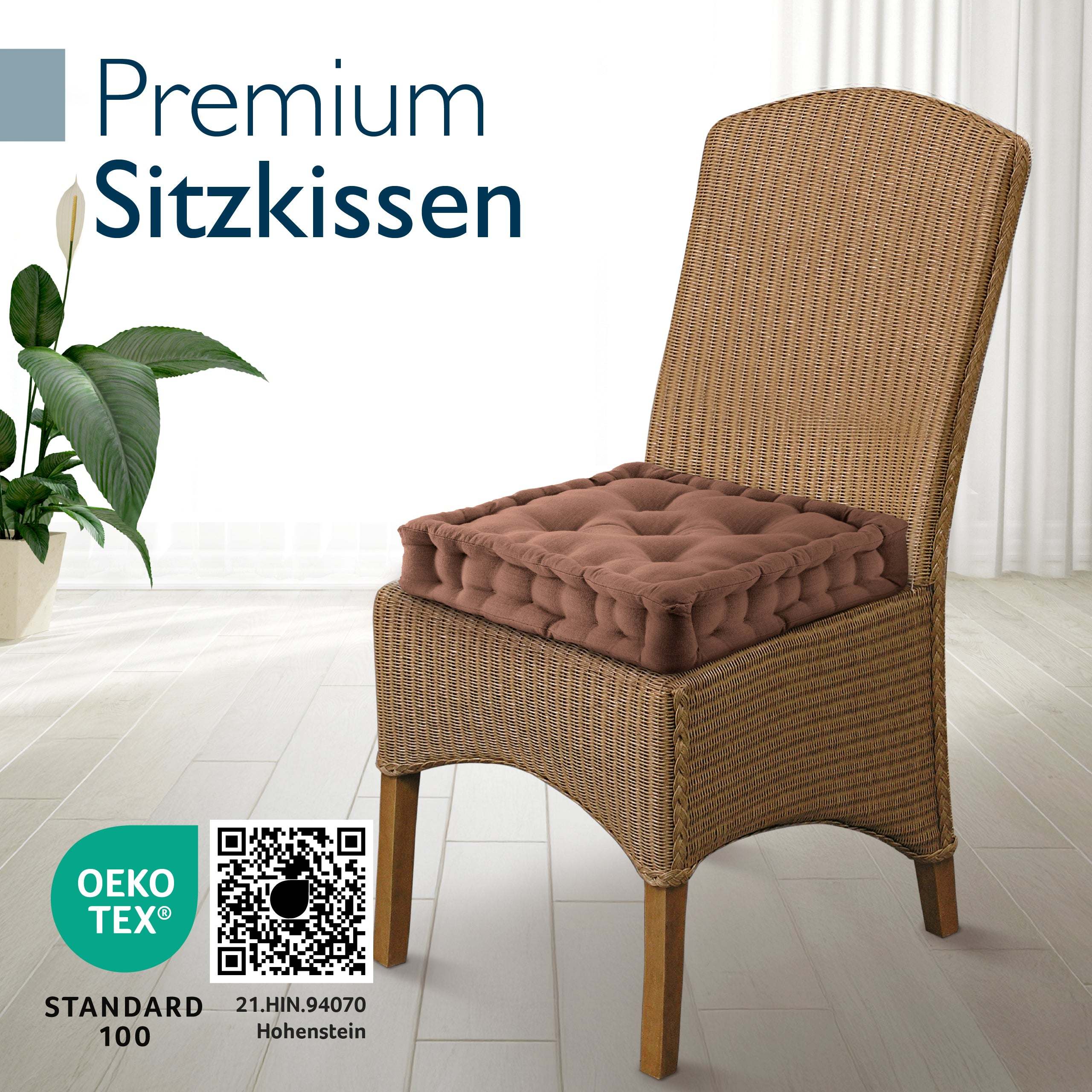 4er Set Beautissu Stuhlkissen Mila 40x40 cm - diverse Farben