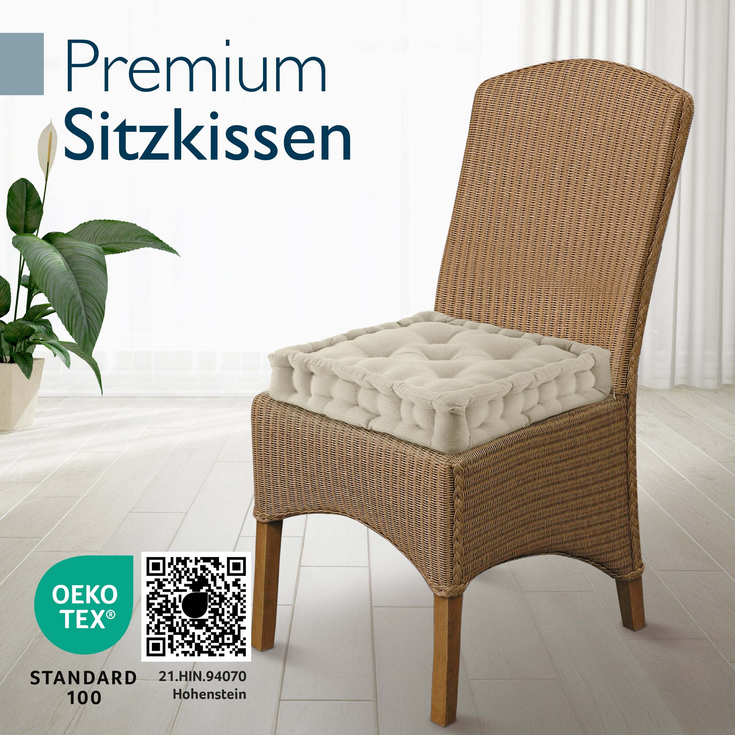4er Set Beautissu Stuhlkissen Mila 40x40 cm - diverse Farben