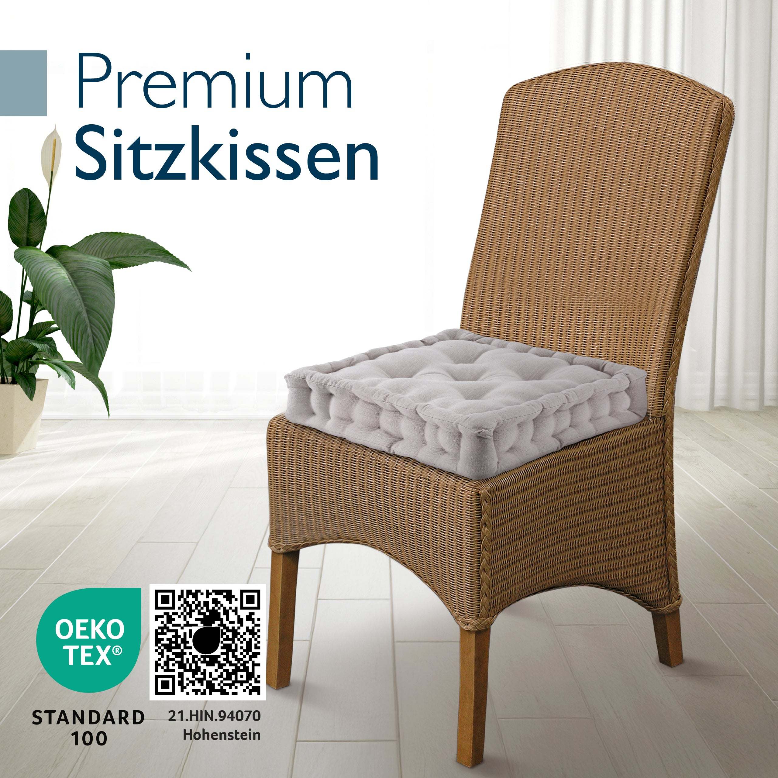 4er Set Beautissu Stuhlkissen Mila 40x40 cm - diverse Farben