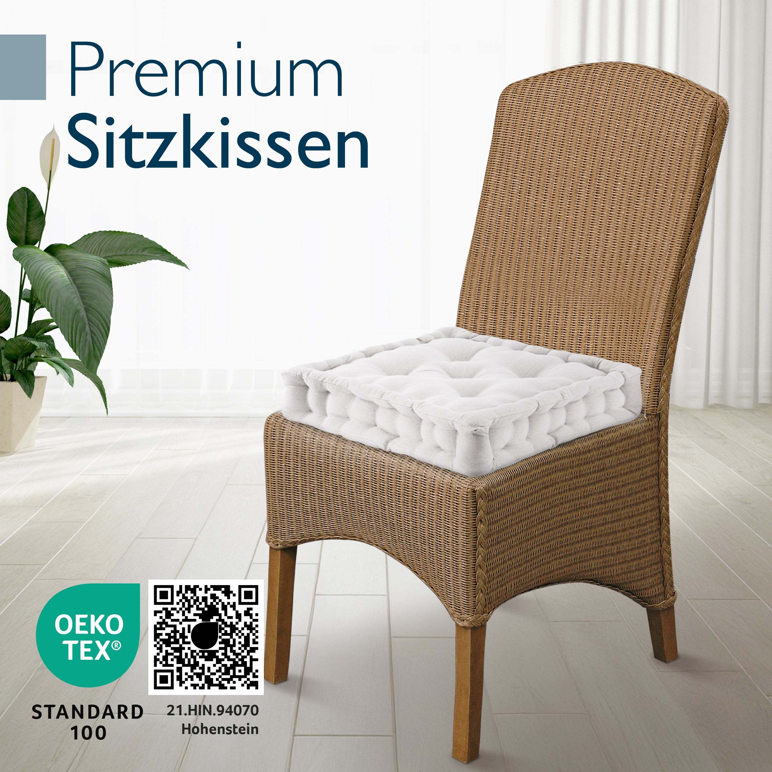 4er Set Beautissu Stuhlkissen Mila 40x40 cm - diverse Farben