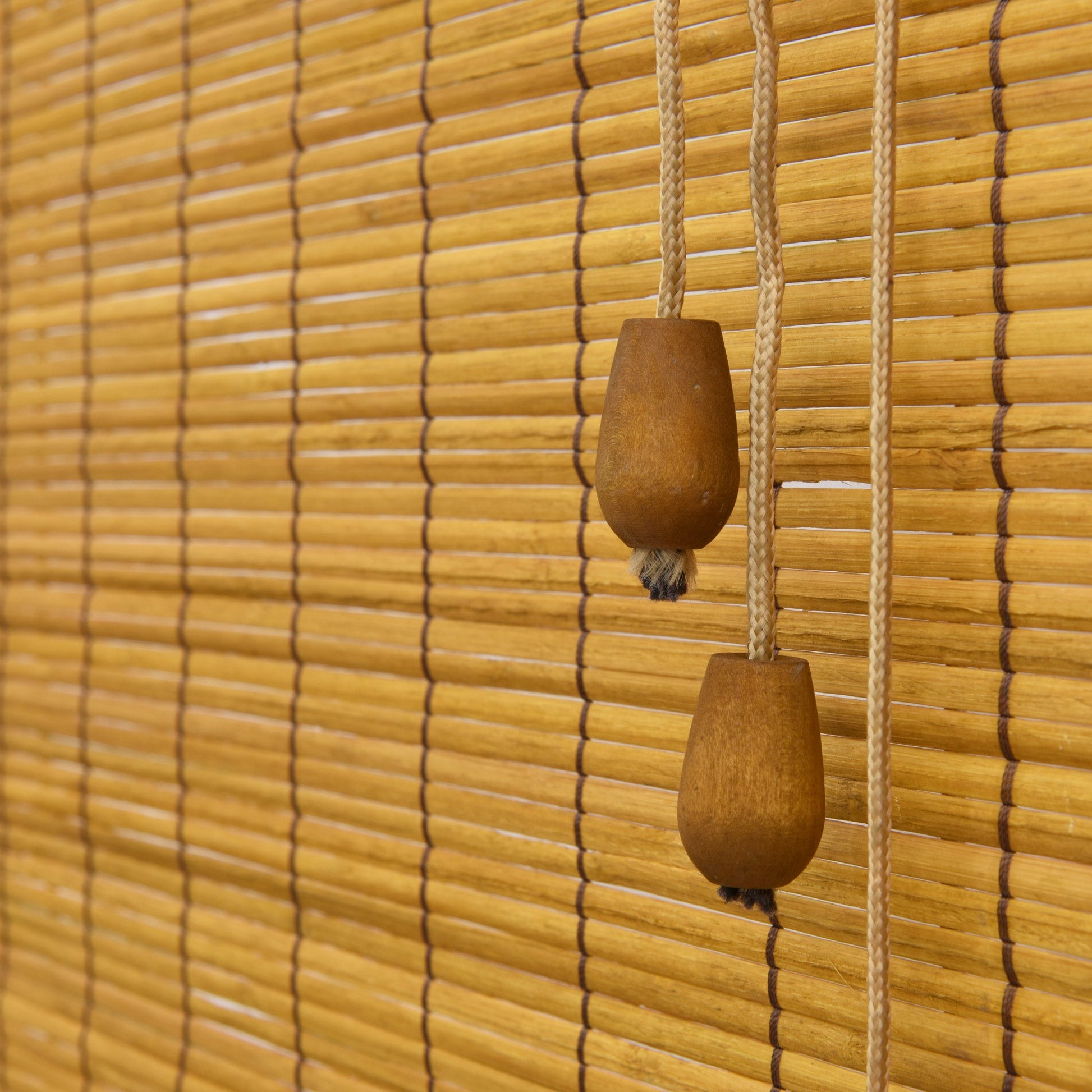Bamboo roller blind with pull cords, Sol Royal SolDecor B86, various sizes and colors.