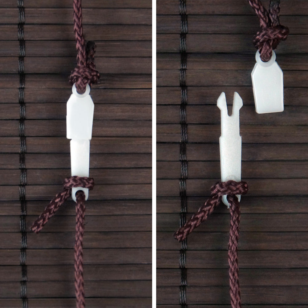 Bamboo roll-up blind with safety clip feature from Sol Royal SolDecor B86.