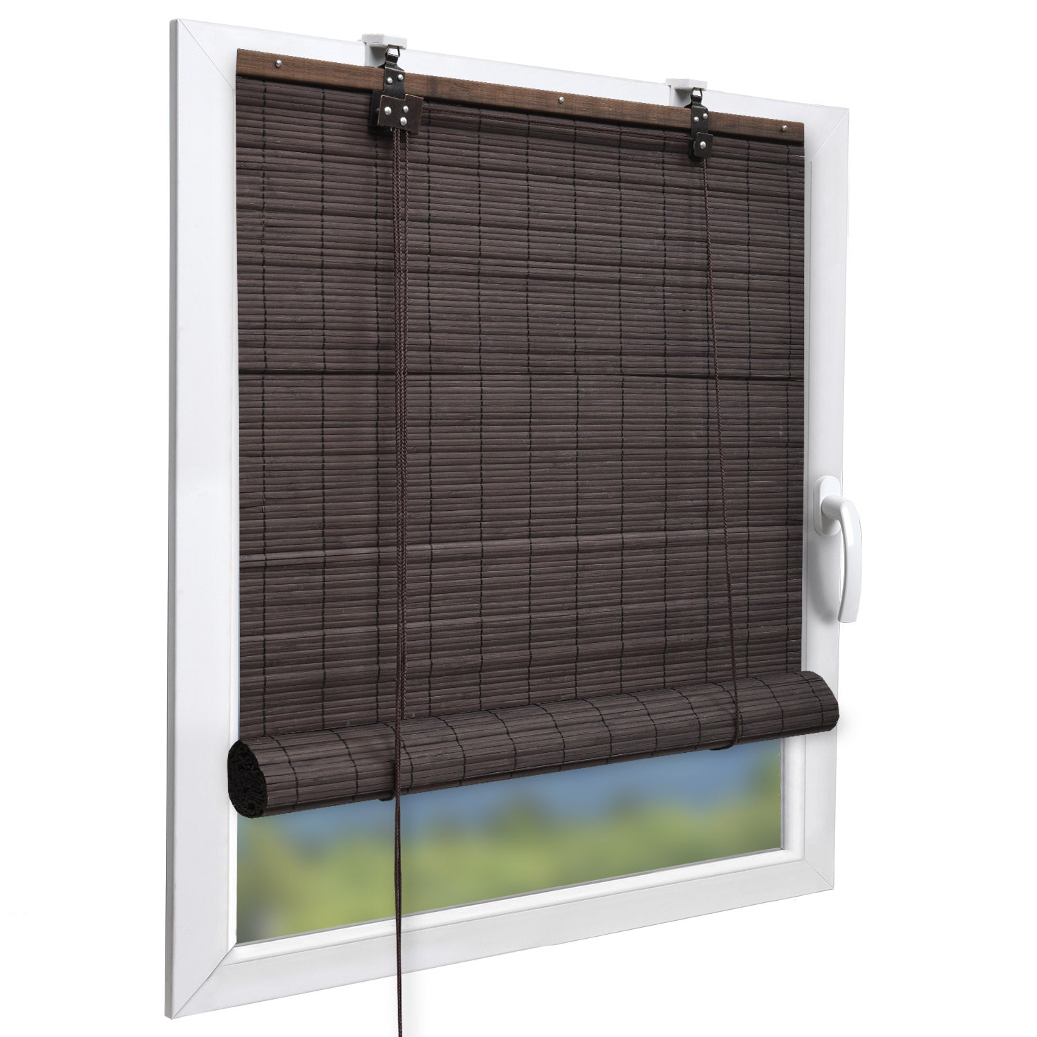 Bambusrollo Sol Royal SolDecor B86 in Fensterrahmen montiert