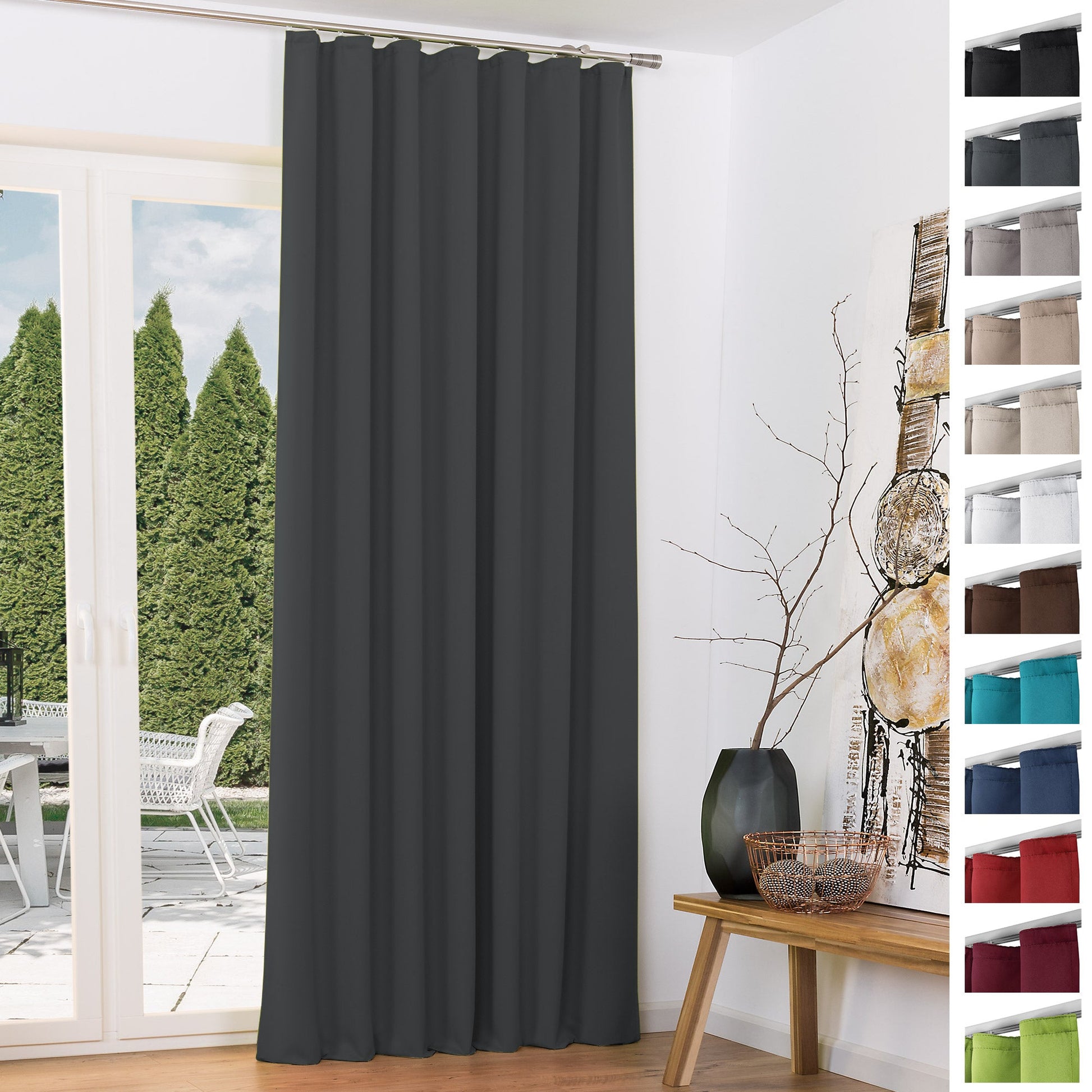2er Set Beautissu Amelie Blackout Vorhänge in verschiedenen Farben, dekorativer lichtundurchlässiger Vorhang.